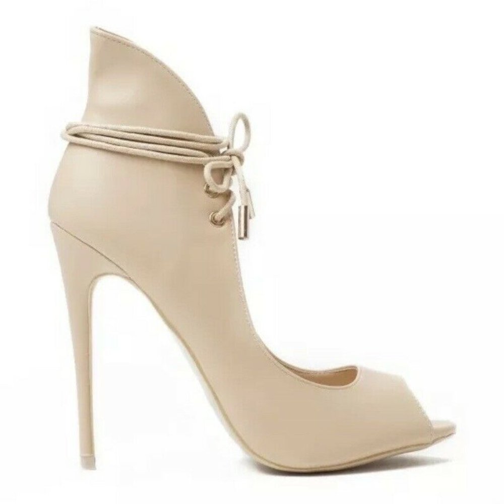 Vices Ankle Wrapped Stilettos Heels, Size  6.5